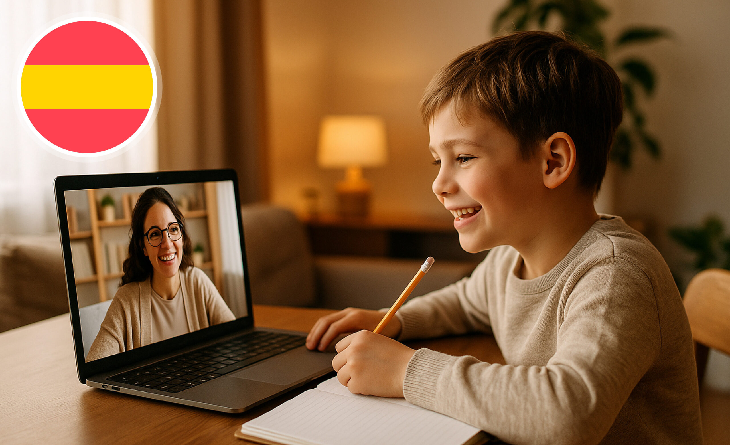 Child learning Spanish online with a teacher (private lesson) — PlaynSpeak